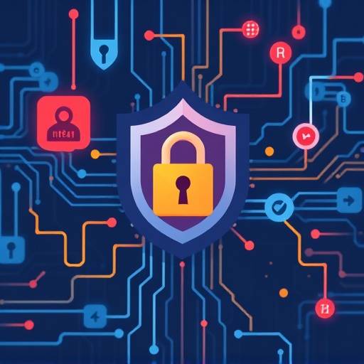 An illustration representing data privacy and security