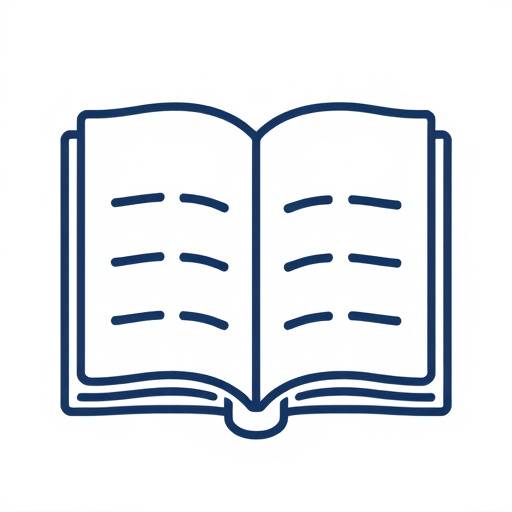 Icon representing clear and simple language with an open book.